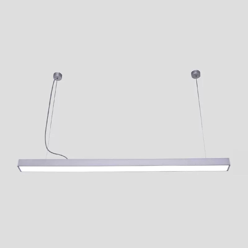 Modern Acrylic Led Pendant Lamp For Office - Sleek Bar Design Silver / 23.5