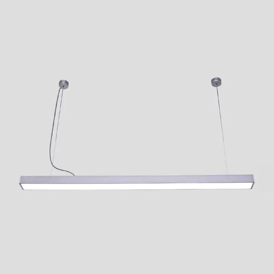 Modern Acrylic Led Pendant Lamp For Office - Sleek Bar Design Silver / 23.5