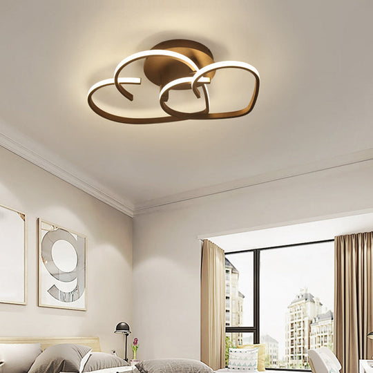 A Radiant Expression Of Love: Modern 2-Light Led Semi-Flush Mount Ceiling Light In The Shape A Heart