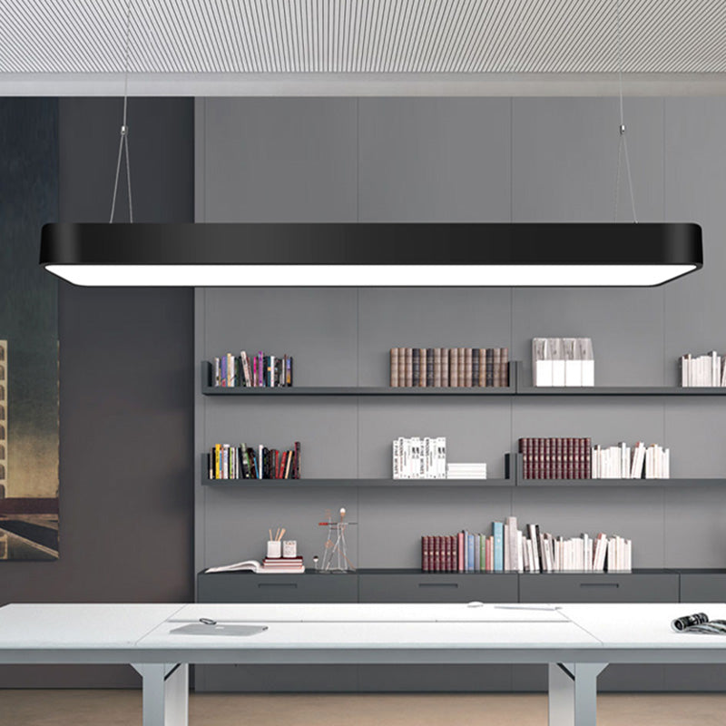Rectangle Metal Led Pendant Light With Acrylic Diffuser For Office