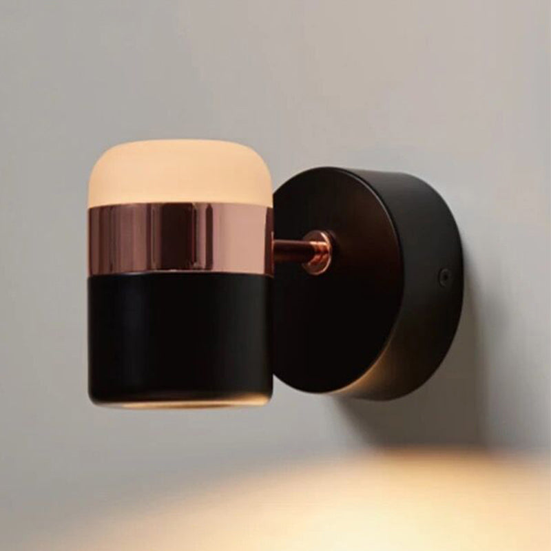 Modern Led Rotatable Wall Sconce Light For Bedroom - Black/White
