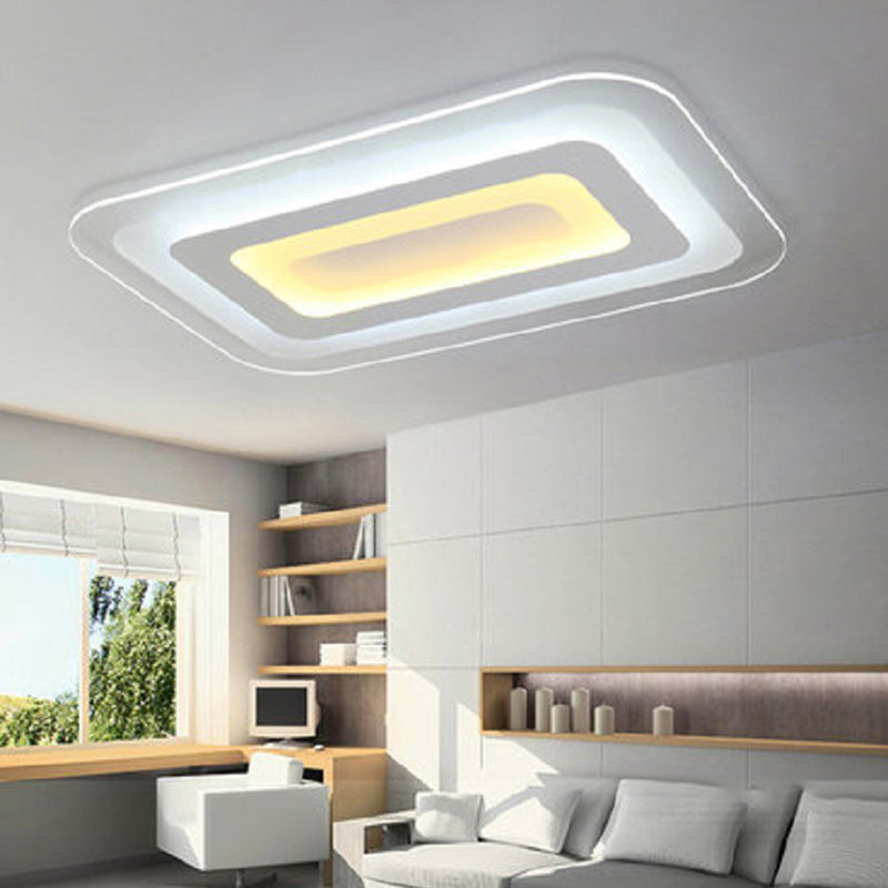 Sleek Surface Mounted Led Ceiling Light - Simplicity In White For Living Room / 35.5’ Warm