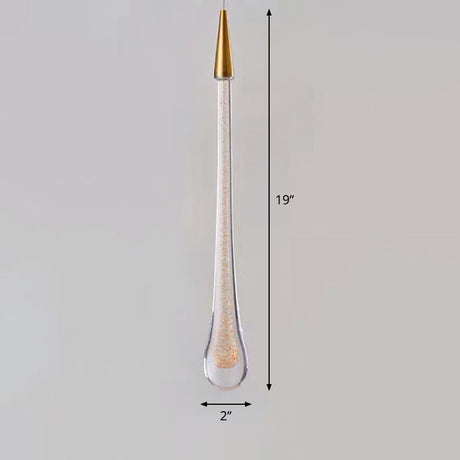 Clear Crystal Glass Suspension Pendant Light In Gold - Decorative Waterdrop Design Perfect For