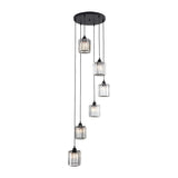 Contemporary Prismatic Crystal Pendant Cluster Light For Stairs