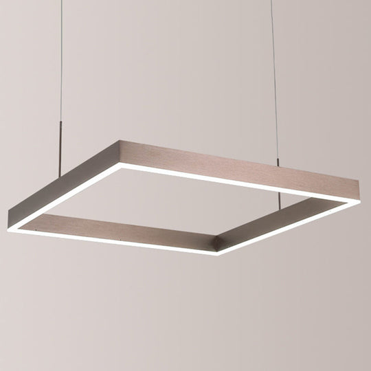 Modern Square Acrylic Pendant Ceiling Light With Led Coffee Chandelier / 1 Tier Natural