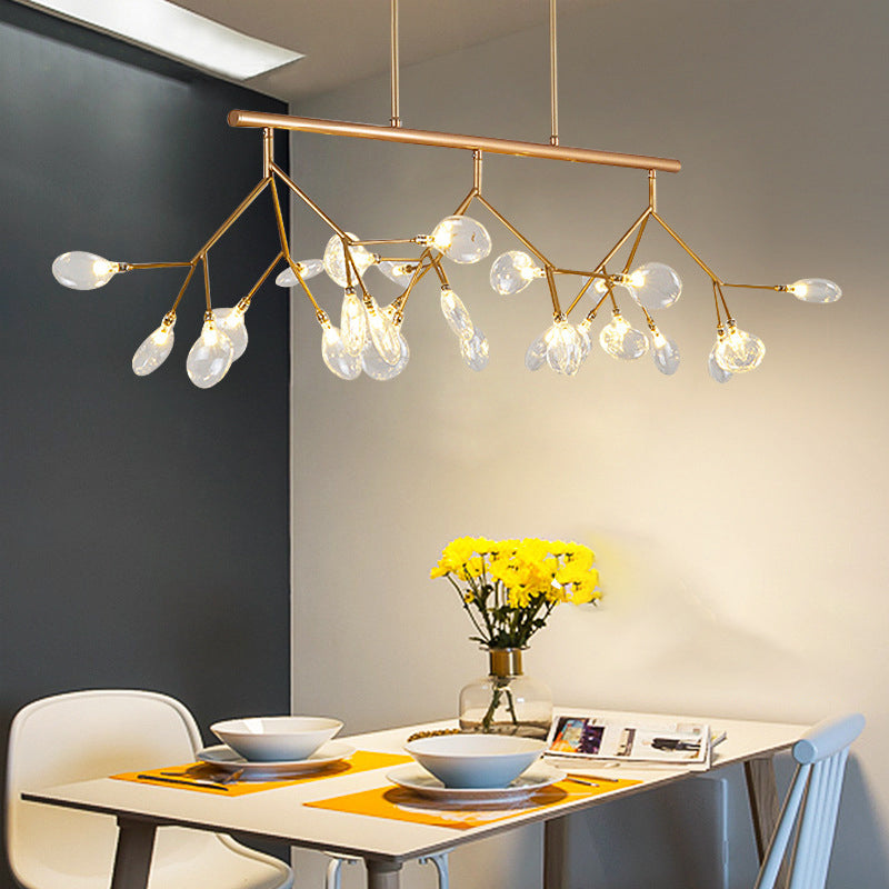 Nordic 27-Light Tree Branch Glass Pendant Lamp For Dining Room - Island Ceiling Light Gold