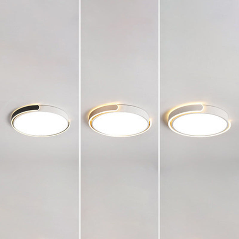 Modern Metal Led Ceiling Light Fixture With Acrylic Diffuser - Stylish Flushmount Lighting For