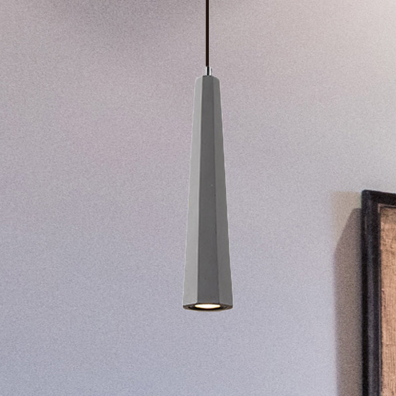 Alshain - Nordic Nordic 1 Light Pendant Lighting with Concrete Shade Black/Grey/Brown Tapered Hanging Ceiling Light