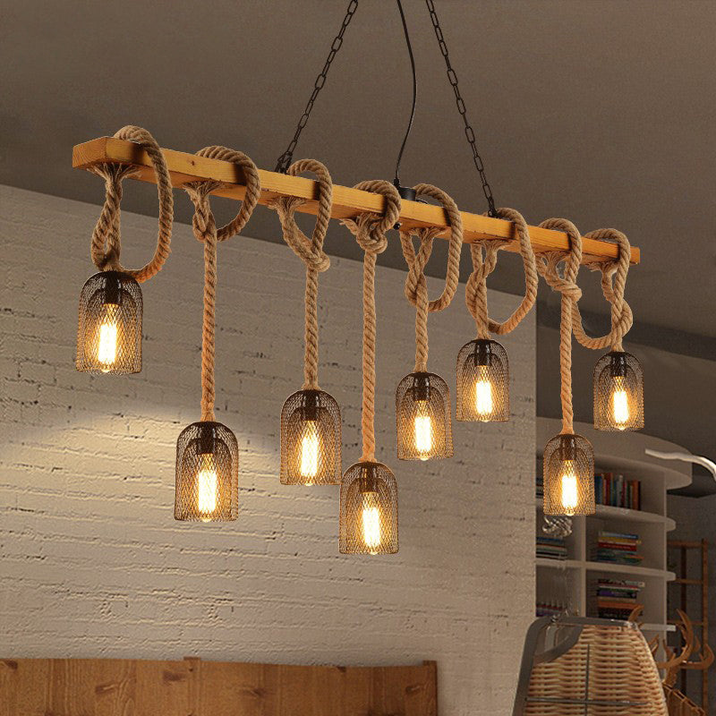 Countryside Mesh Pendant Lamp With Rope Cord