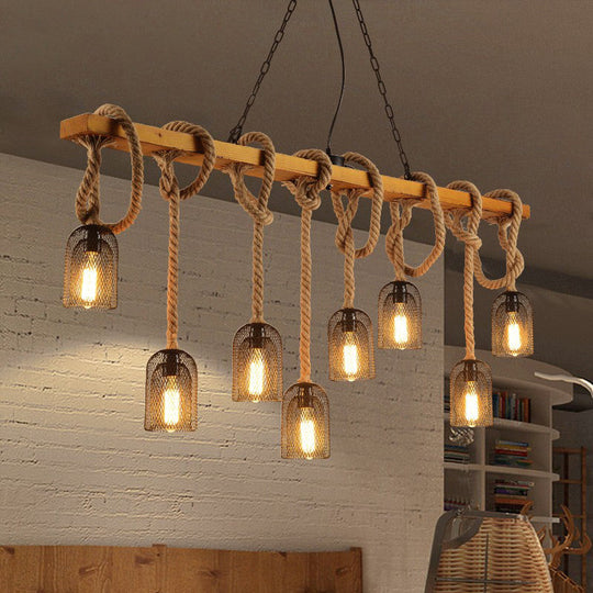 Countryside Mesh Pendant Lamp With Rope Cord