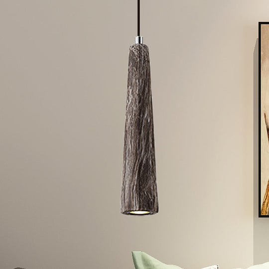 Alshain - Nordic 1 Light Pendant Lighting With Concrete Shade Black/Grey/Brown Tapered Hanging
