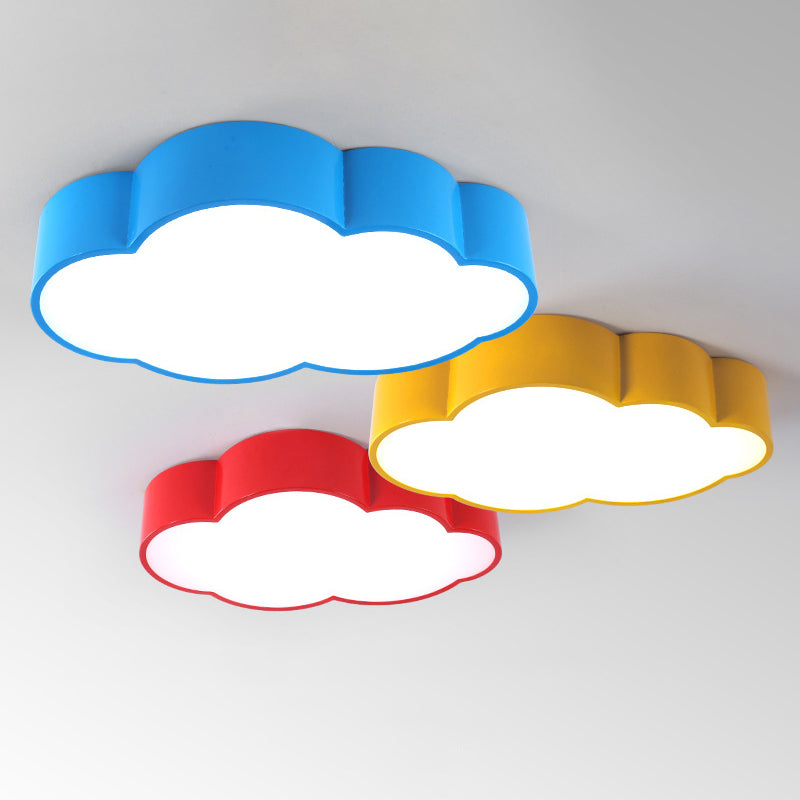Cartoon Cloud Led Ceiling Mount Lamp For Bedroom - Acrylic Flush Lighting Fixture
