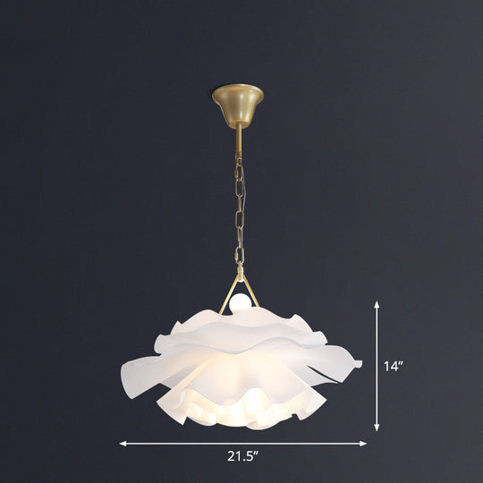 Minimalist Acrylic Flower Pendant Light - 2-Light Ceiling Fixture For Living Room