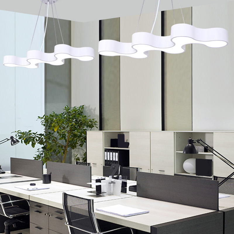 Modern Irregular Pendant Ceiling Light Acrylic Led Office Fixture White / 23.5