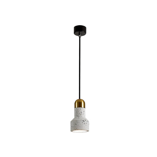 Nordic Terrazzo Ceiling Pendant Lamp With Down Lighting For Living Room White
