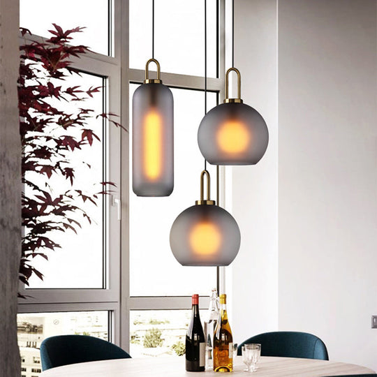 Minimalist Globe Pendant Ceiling Light for Dining Room with Glass Shade