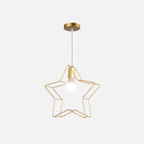 Nordic Style Gold Metal Wire Cage Pendant Light For Dining Room Ceiling / Gypsophila