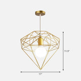 Nordic Style Gold Metal Wire Cage Pendant Light For Dining Room Ceiling