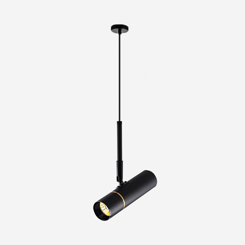 Minimalistic Tube Design Led Hanging Lamp For Bedside Suspension Pendant Light In Black / Polygon