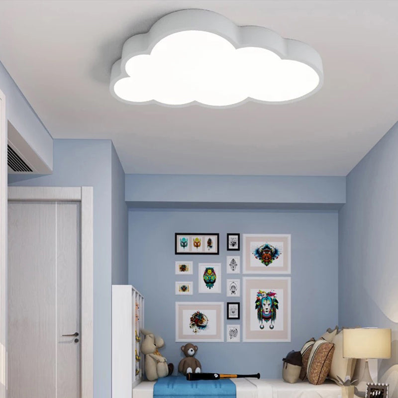Kids Room Cartoon Led Acrylic Cloud Flushmount Ceiling Lamp