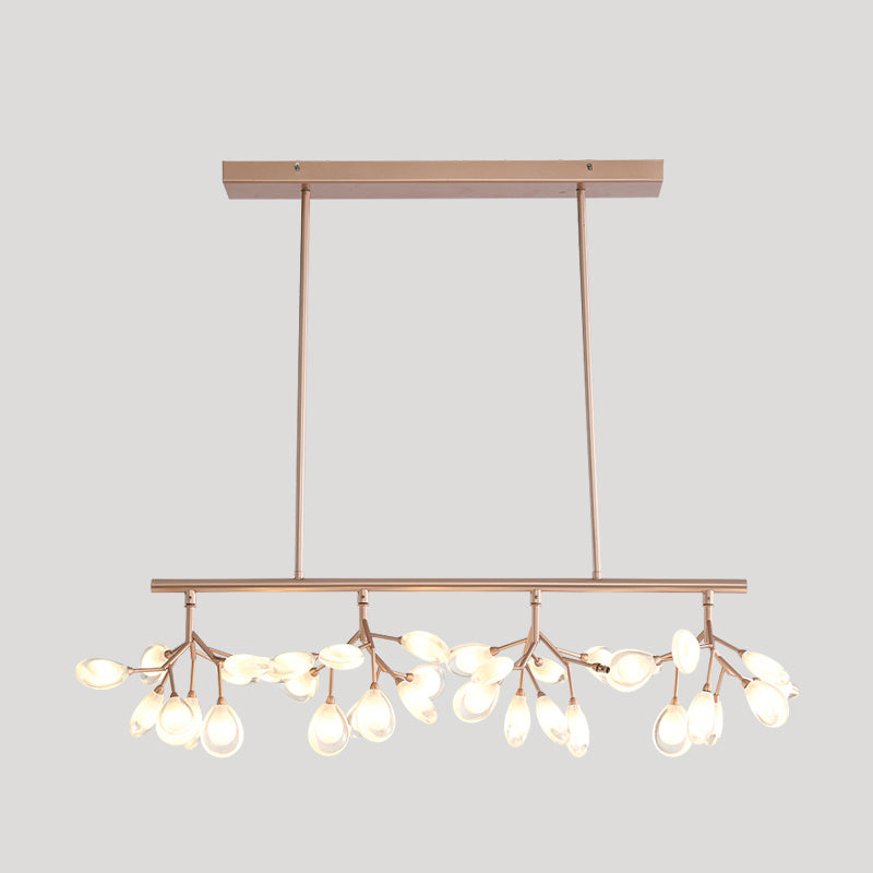 Acrylic Island Lighting Fixture: Simplicity Design With 36 Bulbs - Perfect For Dining Rooms! Rose