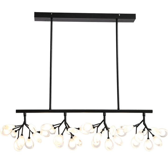 Acrylic Island Lighting Fixture: Simplicity Design With 36 Bulbs - Perfect For Dining Rooms!