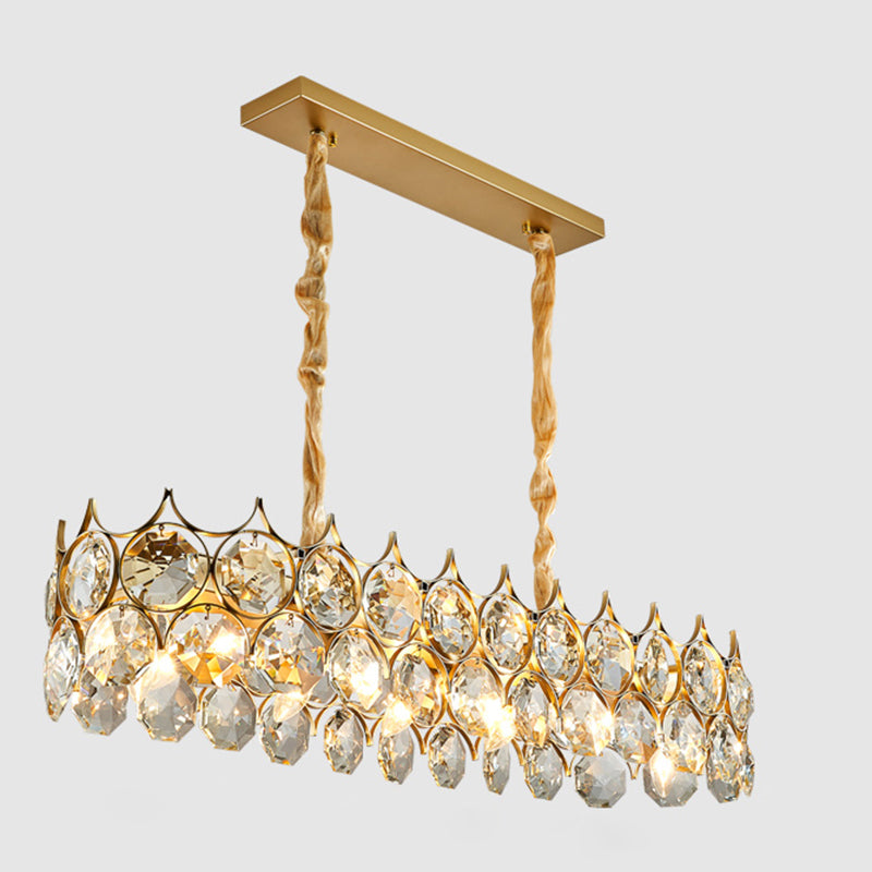 Postmodern Beveled Cut Crystal Chandelier Pendant Light - Elegant Hanging Lamp For Living Room Gold