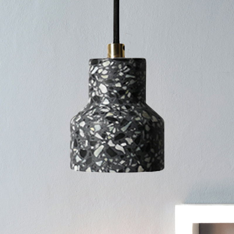 Alathfar - Cement Cement Bell Pendant Ceiling Light Simplicity 1 Light Black/White/Pink Hanging Ceiling Light