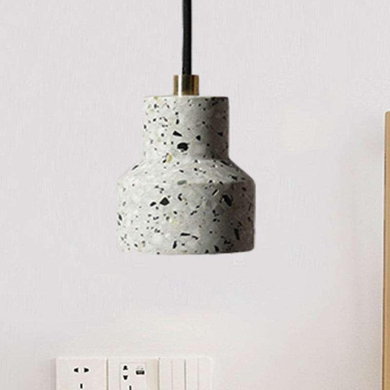 Alathfar - Cement Cement Bell Pendant Ceiling Light Simplicity 1 Light Black/White/Pink Hanging Ceiling Light