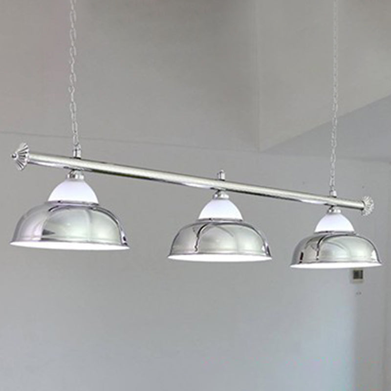 Stainless Steel Billiard Light - Stylish Country Bowl Game Room Ceiling Lamp 3 / Silver