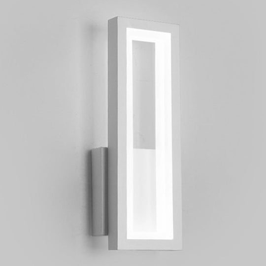 Contemporary Led Wall Sconce With Acrylic Shade For Bedside Lighting White /
