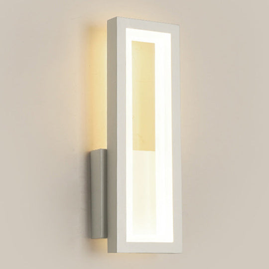 Contemporary Led Wall Sconce With Acrylic Shade For Bedside Lighting White / Warm