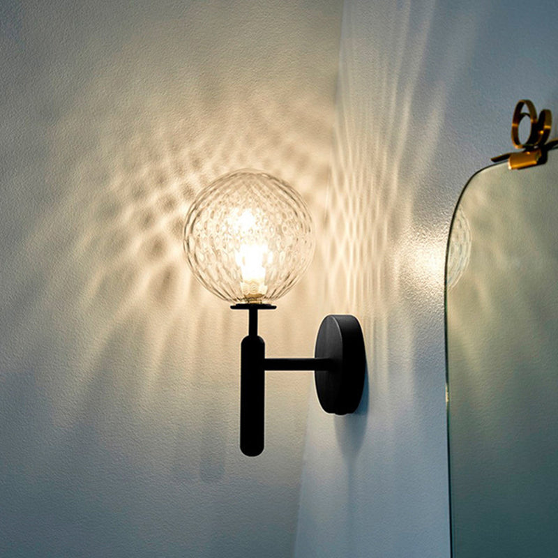 Glass Single-Bulb Stairway Wall Sconce With Simple Style Lighting