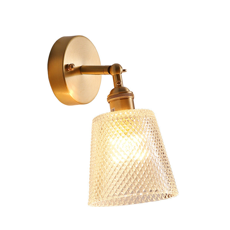 Postmodern Gold Wall Lamp With Tapered Adjustable Sconce Lighting For Bedroom
