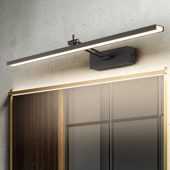 Modern Led Rotatable Vanity Wall Sconce With Acrylic Shade For Bathrooms Black / 16 Warm