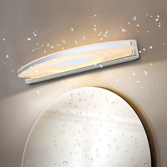 Curved Led Vanity Sconce With Stainless Steel Finish For Bathrooms