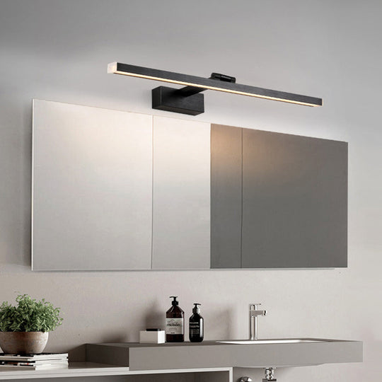 Rotatable Led Vanity Mirror Light: Sleek Metal Linear Wall Sconce For Bathrooms Black / 16