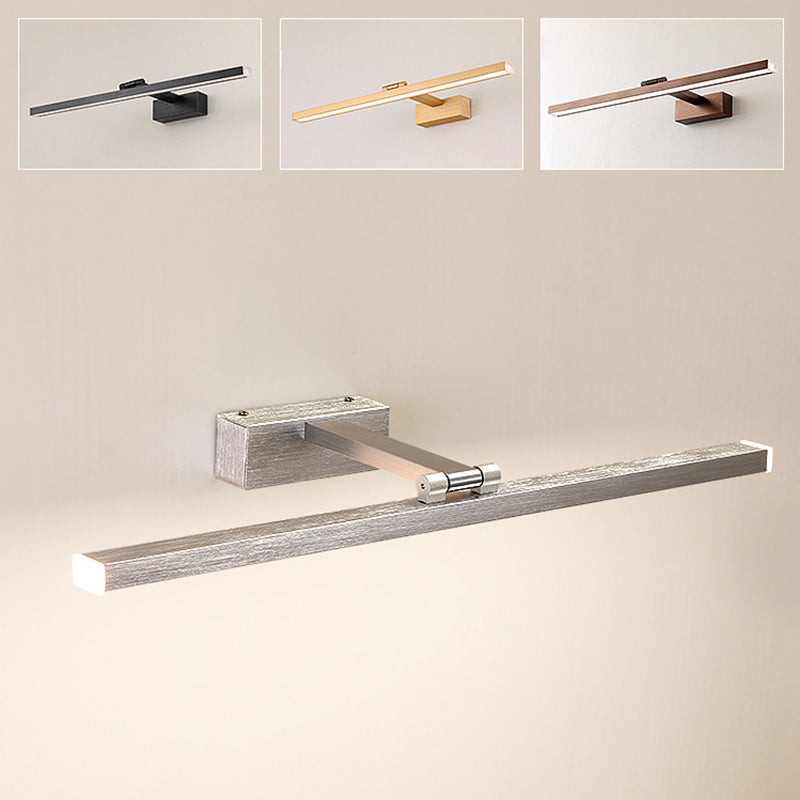 Rotatable Led Vanity Mirror Light: Sleek Metal Linear Wall Sconce For Bathrooms