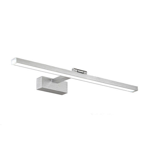 Rotatable Led Vanity Mirror Light: Sleek Metal Linear Wall Sconce For Bathrooms Silver / 16