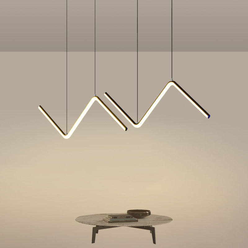 Z-Shaped Metal Led Suspension Light Fixture For Restaurants - Simplicity At Its Best!