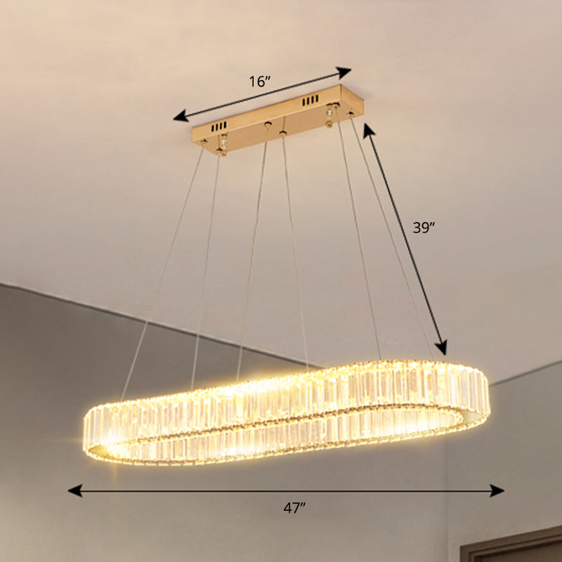 Sleek Led Suspension Lamp With Optical K9 Crystal - Perfect For Restaurants And Islands
