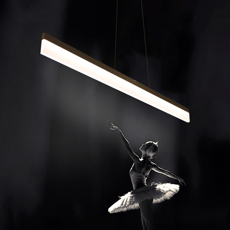 Modern Led Coffee Suspension Lamp For Restaurants - Acrylic Bar Shaped Island Light Fixture