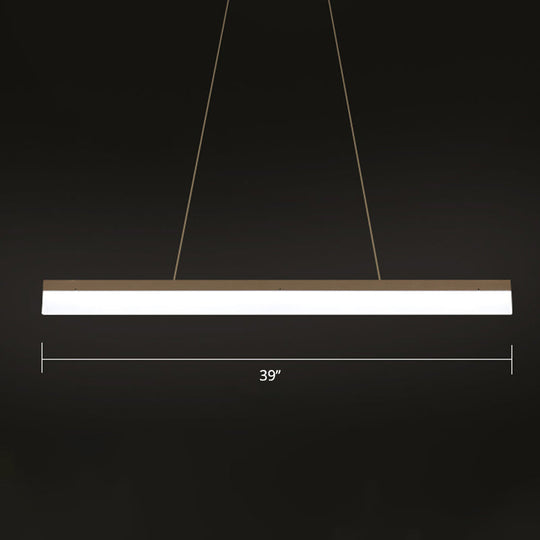 Modern Led Coffee Suspension Lamp For Restaurants - Acrylic Bar Shaped Island Light Fixture