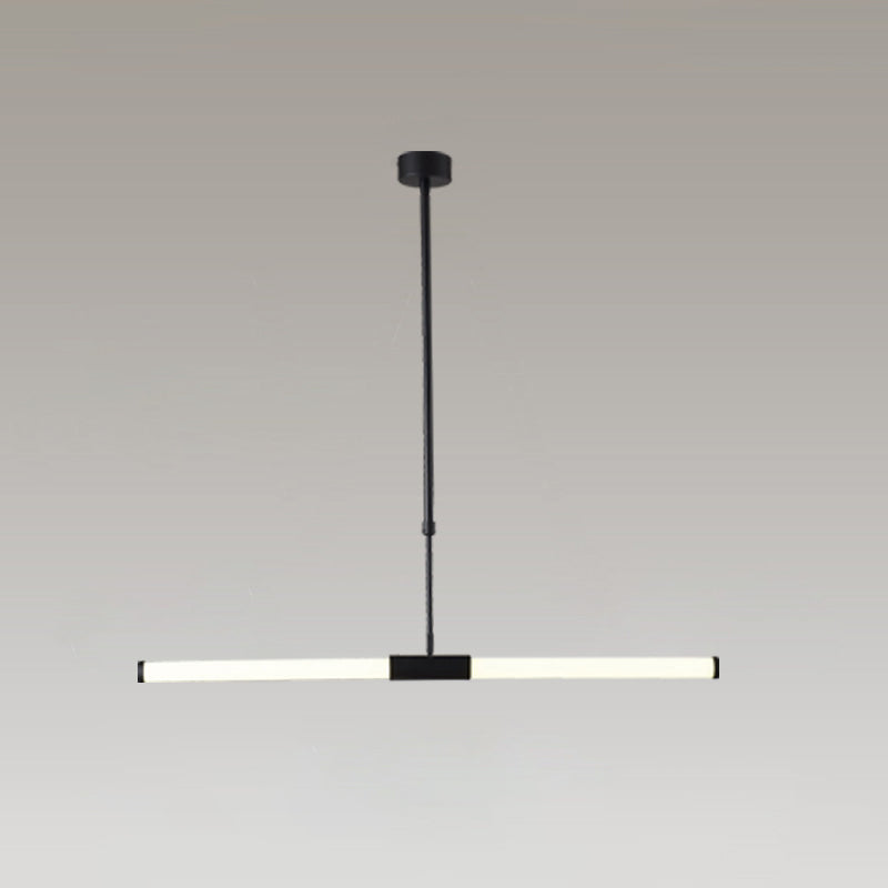 Minimalist Glass Tube Pendant Lamp With Frosted White Shade And Black Led For Offices 2 /