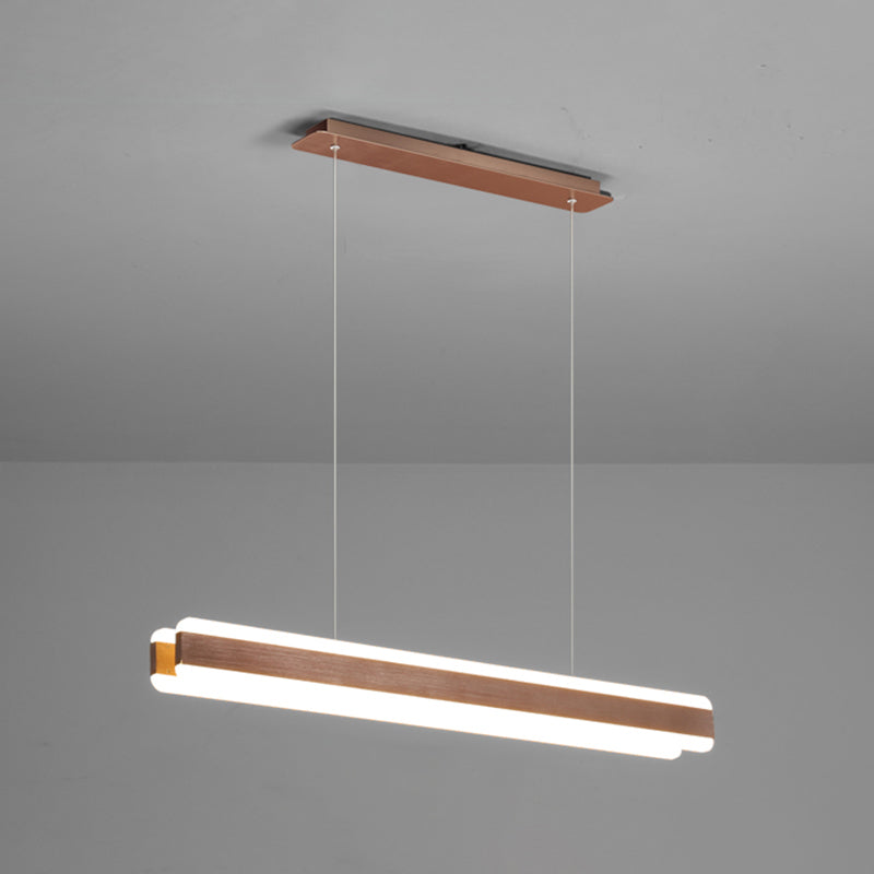 Minimalist Led Island Pendant - Linear Acrylic Hanging Light For Dining Room Coffee / 31.5 White