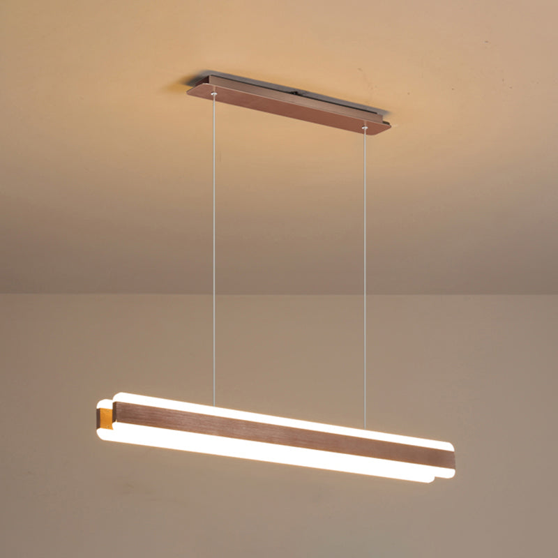 Minimalist Led Island Pendant - Linear Acrylic Hanging Light For Dining Room Coffee / 31.5 Third