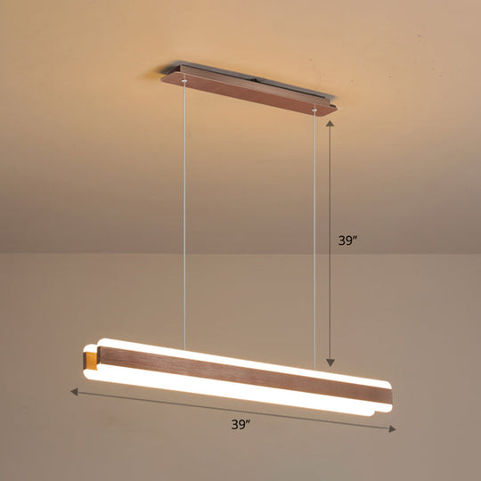 Minimalist Led Island Pendant - Linear Acrylic Hanging Light For Dining Room