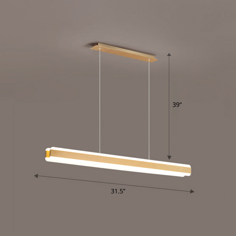 Minimalist Led Island Pendant - Linear Acrylic Hanging Light For Dining Room