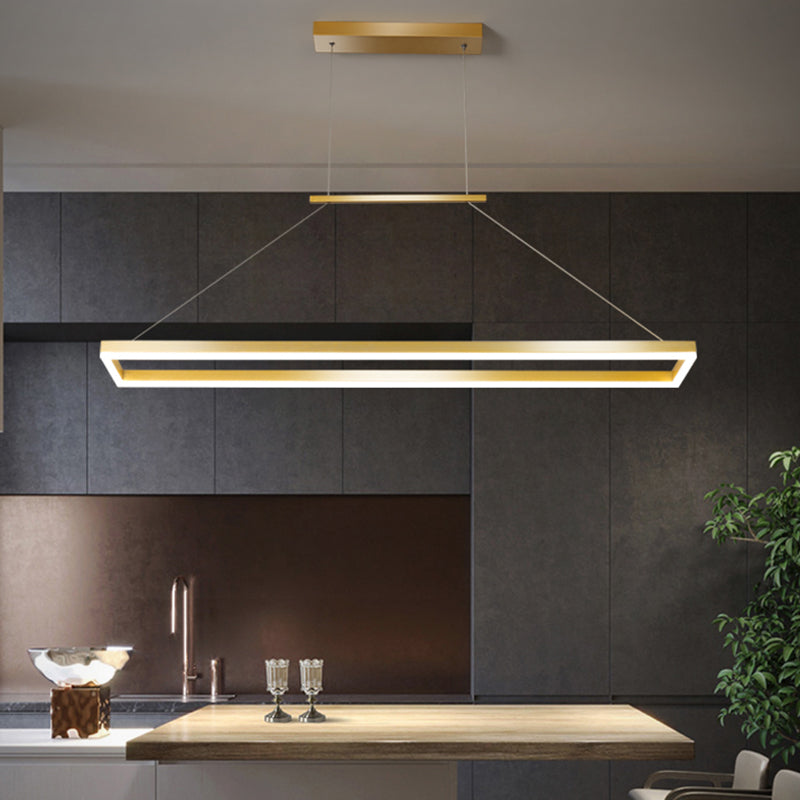 Sleek Metal Island Ceiling Led Pendant Light For Dining Room - Simplicity And Style