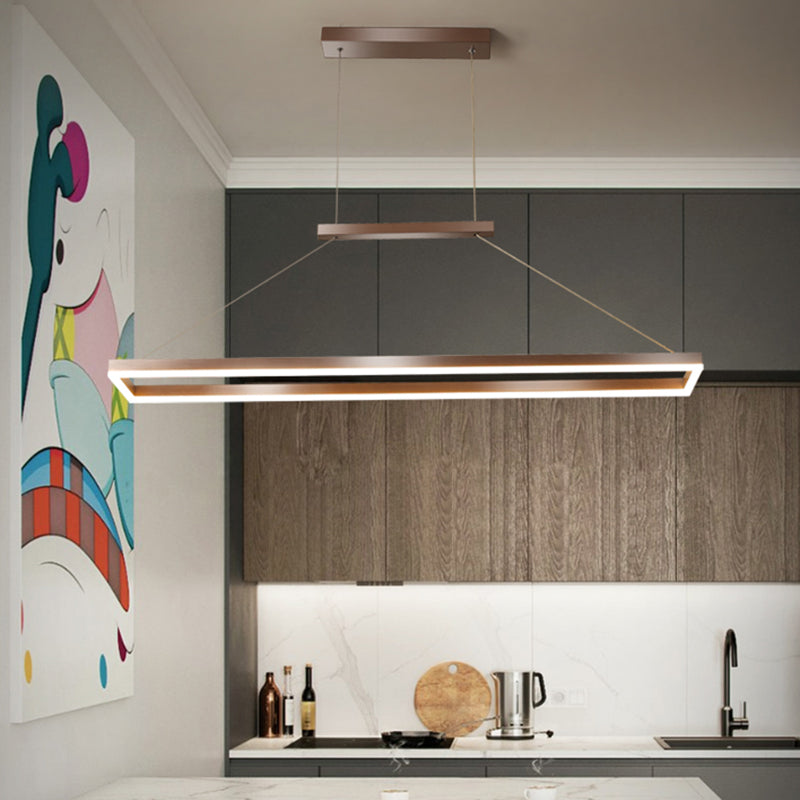 Sleek Metal Island Ceiling Led Pendant Light For Dining Room - Simplicity And Style
